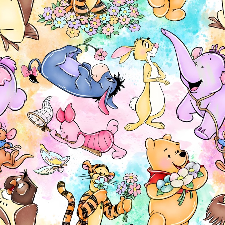 Tela Winnie the Poo y amigos neón preventa
