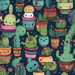 Tela cactus animados preventa