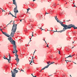 Tela japonesa flor rosa preventa