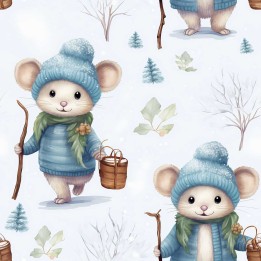 Tela sweet invernal ratones  preventa
