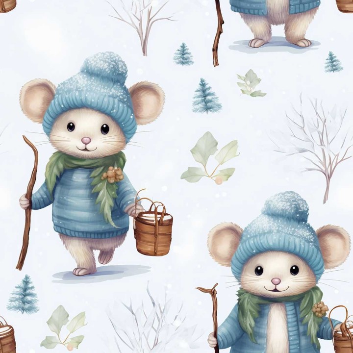 Tela sweet invernal ratones  preventa