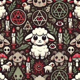 Tela Cult of Lamb rojo preventa