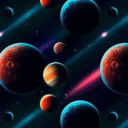 Tela licra deportiva planetas